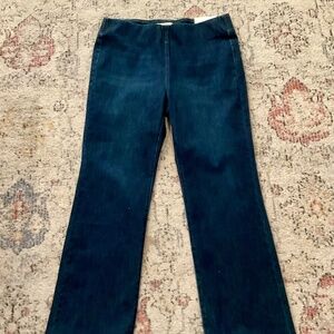 SOFT SURROUNDINGS PULL ON BOOT CUT DARK BLUE JEANS L/14/16 NEW NWT